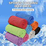 Orange 5 Pack Instant Cooling Towel Set Soft Breathable Sports Sweat Towel for Gym Yoga Running Hiking and Outdoor Activities 30x80cm - Front View