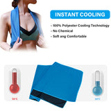 Orange 5 Pack Instant Cooling Towel Set Soft Breathable Sports Sweat Towel for Gym Yoga Running Hiking and Outdoor Activities 30x80cm - Side View