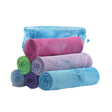 Orange 5 Pack Instant Cooling Towel Set Soft Breathable Sports Sweat Towel for Gym Yoga Running Hiking and Outdoor Activities 30x80cm - Rear View