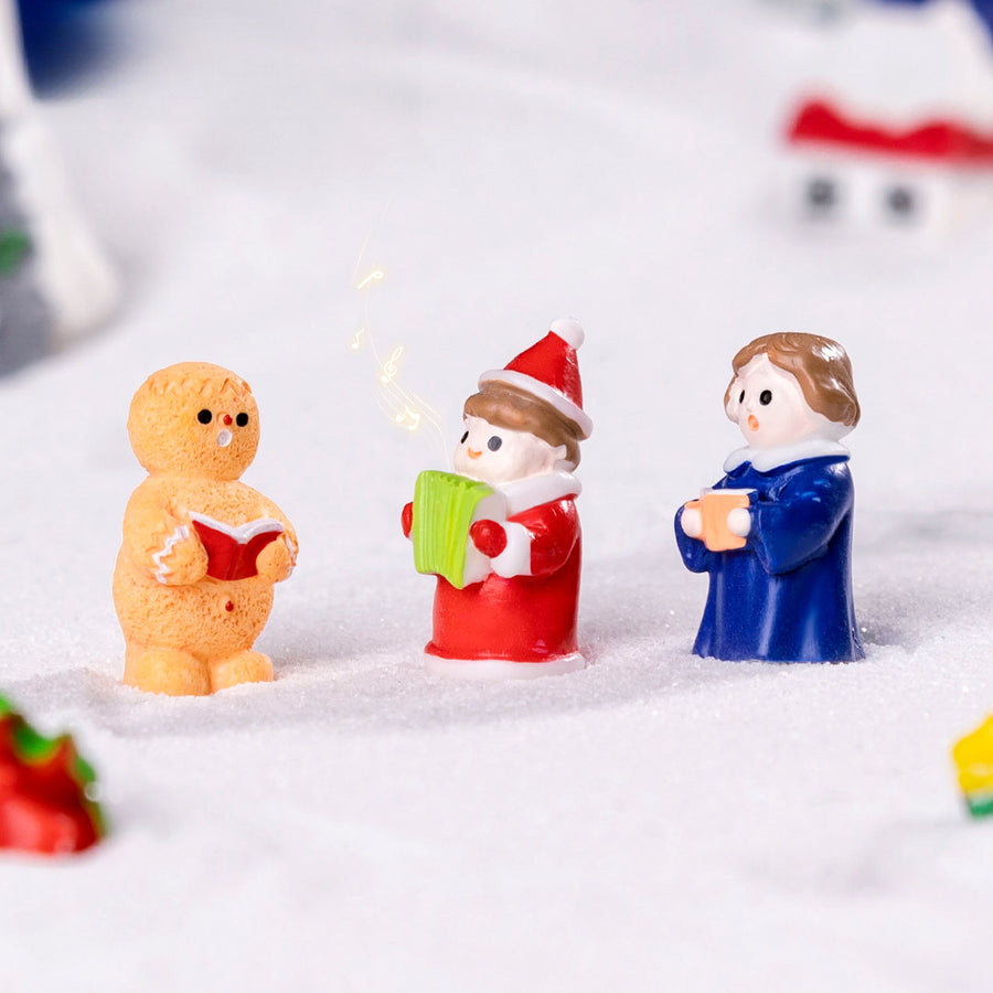 Red 5 Pack Accordion Miniature Christmas Figurines DIY Micro Landscape Decoration Accessories Cute Resin Ornaments for Holiday Crafts