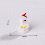 White snowman 5 Pack Miniature Christmas Figurines DIY Micro Landscape Decoration Accessories Cute Resin Ornaments for Holiday Crafts