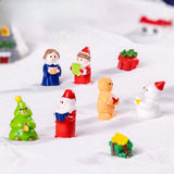 Green Christmas tree 5 Pack Miniature Christmas Figurines DIY Micro Landscape Decoration Accessories Cute Resin Ornaments for Holiday Crafts - Side View