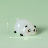 5-PCS Transparent sleepiness Cute Glow in the Dark Panda Figurines Resin Miniature Ornaments for DIY Fairy Gardens and Micro Landscapes
