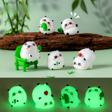 5-PCS Green Miniature Resin Bamboo and Bamboo Chair Figurines for DIY Micro Landscape Fairy Garden Accessories Terrarium Decor - Front View