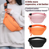 Black Women's Fashion Crossbody Sling Bag Large Capacity Casual Shoulder Bag Waterproof Nylon Waist Pack for Travel Sports