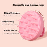 5-Pcs Yellow Soft Scalp Massager Shampoo Brush with Detachable Bristles Handheld Hair Scrubber for Deep Cleaning and Head Massage - Top-Down View