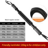 Black Power Twister Bar Upper Body Workout Equipment Chest Expander Arm Strengthener Spring Exerciser for Men Home Gym(30kg)
