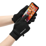 Black Winter Thermal Gloves for Men Outdoor Cycling Driving Waterproof Touch Screen Warm Fleece Lining Anti-Slip(Size:M)