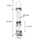 Hanging Metal Wild Bird Feeder Weatherproof Outdoor Garden Bird Food Dispenser with 4 Feeding Ports and Perches - 45-Degree Angle