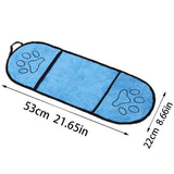 Grey Super Absorbent Pet Bath Towel with Hand Pockets Quick Dry Chenille Microfibre for Dogs and Cats Large Size 62cm - 45-Degree Angle