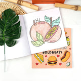Food & Fruit Coloring Book 40 Pages Bold Lines Easy for Kids Ages 4+ Cartoon Design for Creative Play - Side View