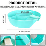 2 Pack Pink Snack Bowl for Stanley 40oz Tumbler with Handle Reusable Silicone Snack Ring Divider Tray for Movie Night Road Trip and Camping