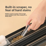 5-PCS Yellow Window Track Cleaning Brush Tool Handheld Groove Gap Cleaner with Scraper Small Scrubbing Brush for Sliding Door Rails and Sills