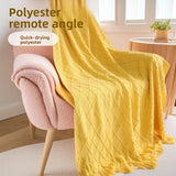 Light grey Nordic Knitted Throw Blanket with Tassels 130x230cm Soft Acrylic Diamond Pattern Sofa Cover Bed Runner and Travel Blanket