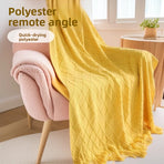 Light grey Nordic Knitted Throw Blanket with Tassels 130x230cm Soft Acrylic Diamond Pattern Sofa Cover Bed Runner and Travel Blanket