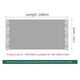 Light grey Nordic Knitted Throw Blanket with Tassels 130x230cm Soft Acrylic Diamond Pattern Sofa Cover Bed Runner and Travel Blanket
