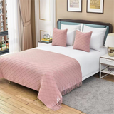 Pure white Nordic Knitted Throw Blanket with Tassels 130x230cm Soft Acrylic Diamond Pattern Sofa Cover Bed Runner and Travel Blanket - 45-Degree Angle