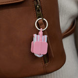 3-PCS Black Portable Hair Tie Organizer Keychain Compact Hair Accessories Holder with Clip for Travel School Bag and Purse - Top-Down View