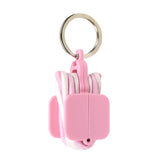 3-PCS Pink Portable Hair Tie Organizer Keychain Compact Hair Accessories Holder with Clip for Travel School Bag and Purse