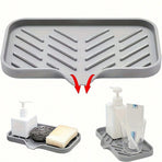 3-PCS Grey Large Drainable Soap Dish Tray with Anti-Slip Base for Bathroom Sink - Keeps Soap Dry and Organized in Australian Homes