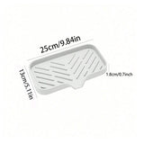 3-PCS Grey Large Drainable Soap Dish Tray with Anti-Slip Base for Bathroom Sink - Keeps Soap Dry and Organized in Australian Homes - Top-Down View