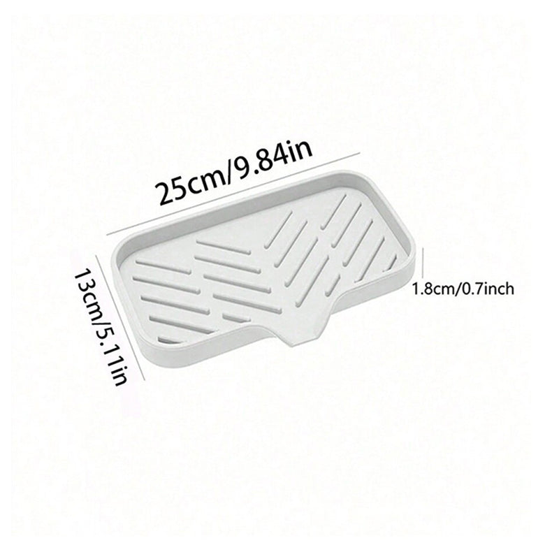 3-PCS Grey Large Drainable Soap Dish Tray with Anti-Slip Base for Bathroom Sink - Keeps Soap Dry and Organized in Australian Homes