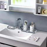3-PCS White Large Drainable Soap Dish Tray with Anti-Slip Base for Bathroom Sink - Keeps Soap Dry and Organized in Australian Homes - Front View