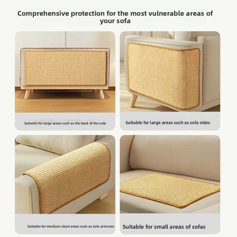 3-PCS Self-Adhesive Sisal Cat Scratching Mat Vertical Wall Mounted Scratcher Board for Furniture Protection(30cm*40cm)