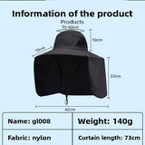 Camouflage khaki UPF 50+ Sun Protection Fishing Hat Wide Brim Neck Flap Quick Dry Bucket Hat for Outdoor Hiking and Gardening - Low Angle