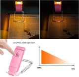 2-PCS White Mini USB Rechargeable LED Book Light Eye Protection Reading Lamp with Adjustable Clip and Brightness for Kids Students Travel - Front View