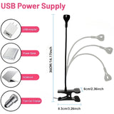 White 3W UV LED Gel Nail Curing Lamp Clip On Flexible Gooseneck Light 4 Brightness Levels for Gel Polish and Resin Curing