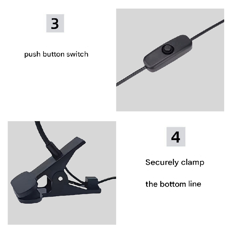 White 3W UV LED Gel Nail Curing Lamp Clip On Flexible Gooseneck Light 4 Brightness Levels for Gel Polish and Resin Curing