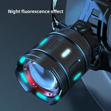 High Power 30W LED Headlamp with White Laser Long Range Zoom Motion Sensor Head Torch for Night Fishing Camping Adventure Australian Outdoor Use(Free with purchase: 6 x 18650 batteries) - Side View