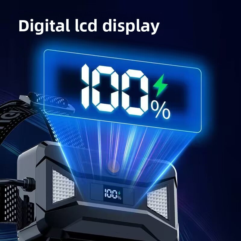 High Power 30W LED Headlamp with White Laser Long Range Zoom Motion Sensor Head Torch for Night Fishing Camping Adventure Australian Outdoor Use(Free with purchase: 6 x 18650 batteries)