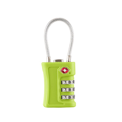 Green TSA Approved Cable Combination Padlock 3-Digit Security Lock for Travel Luggage Suitcase Gym Lockers Durable Steel Wire Australian Travel Essential