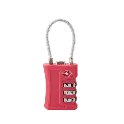 Pink TSA Approved Cable Combination Padlock 3-Digit Security Lock for Travel Luggage Suitcase Gym Lockers Durable Steel Wire Australian Travel Essential