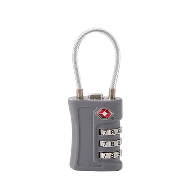 Grey TSA Approved Cable Combination Padlock 3-Digit Security Lock for Travel Luggage Suitcase Gym Lockers Durable Steel Wire Australian Travel Essential