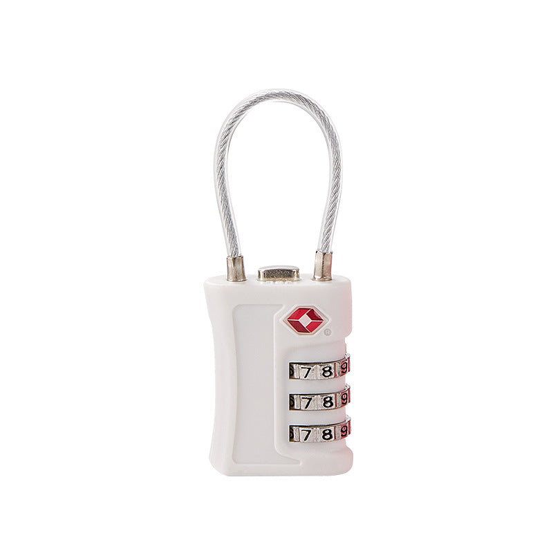 White TSA Approved Cable Combination Padlock 3-Digit Security Lock for Travel Luggage Suitcase Gym Lockers Durable Steel Wire Australian Travel Essential