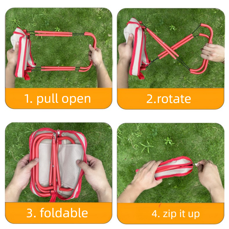 Red Ultra-Compact Portable Folding Stool 120kg Capacity Lightweight Camping Chair for Fishing Hiking and Australian Outdoor Events