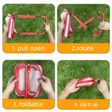 Red Ultra-Compact Portable Folding Stool 120kg Capacity Lightweight Camping Chair for Fishing Hiking and Australian Outdoor Events - Top-Down View