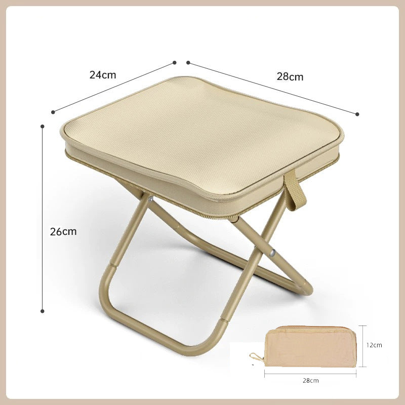 khaki Ultra-Compact Portable Folding Stool 120kg Capacity Lightweight Camping Chair for Fishing Hiking and Australian Outdoor Events