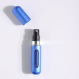 5-Pcs Azure blue 5ml Refillable Perfume Atomizer Portable Bottom Fill Travel Spray Bottle for Fragrance and Aftershave Australian Travel Essential