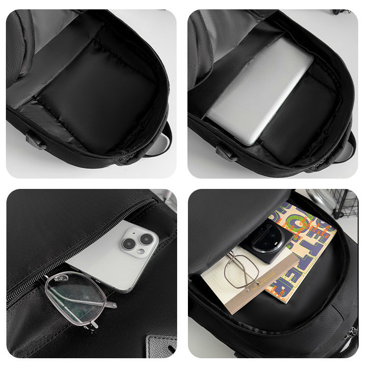 Black Large Capacity Laptop Backpack Water Resistant Travel Daypack with USB Charging Port for University High School Students and Commuters Black