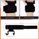 3-Pairs Black Heavy Duty Weightlifting Power Hooks for Deadlifts and Pull-ups Non-Slip Metal Hooks with Adjustable Padded Wrist Straps for Australian Gym Enthusiasts
