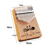 Sapphire blue forest deer 17 Key Kalimba Thumb Piano Solid Wood Portable Finger Piano for Beginners and Music Lovers Includes Tuning Kit and Bag for Australian Lifestyle - Side View