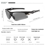 2-PCS Bright black frame with blue mercury Men's Sports Cycling Sunglasses Windproof PC Frame Wrap Around Design for Riding Fishing Running Reliable Outdoor Protection Australian Style