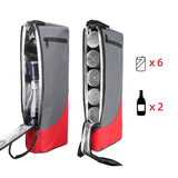 Black and Grey Insulated Golf Cooler Bag Portable Thermal Carrier Holds 6 Cans or 2 Wine Bottles with Shoulder Strap for Australian Golf Course and BBQ - Top-Down View