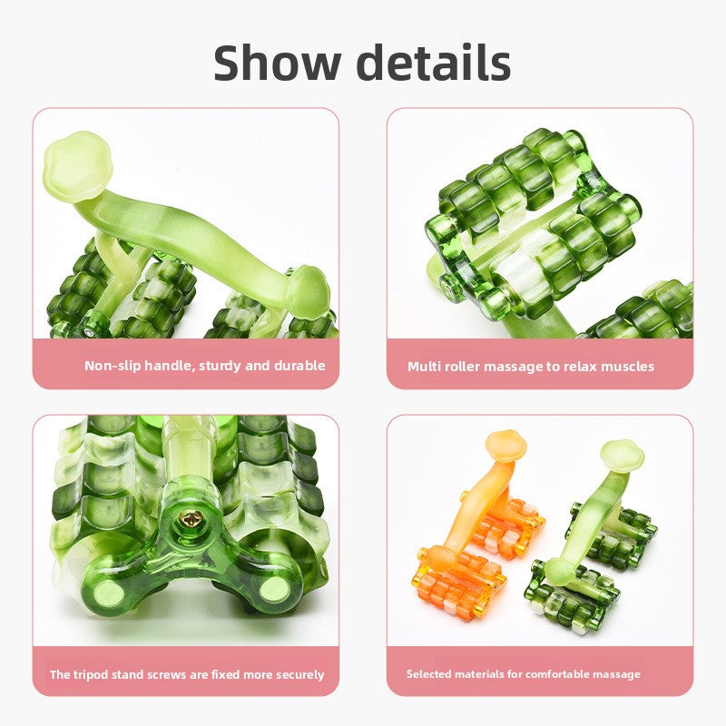 2-Pcs Orange Manual Roller Massager Handheld Full Body Relaxation Tool for Back Waist Legs Moon Car Design Ergonomic Deep Tissue Massage for Australian Homes