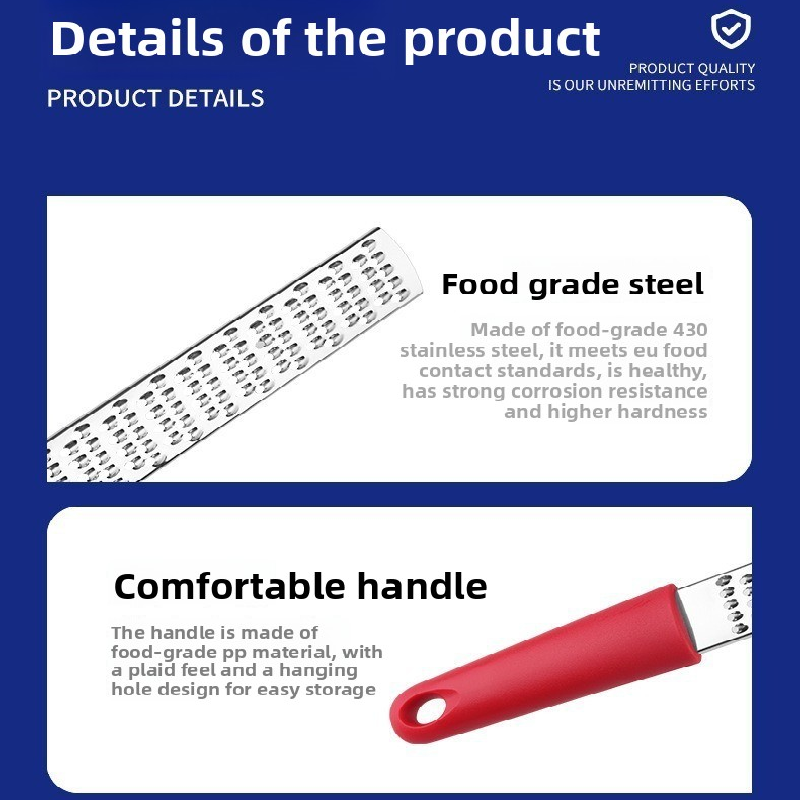 3-PCS Red Stainless Steel Lemon Zester and Cheese Grater 32cm Long Multi-functional Kitchen Grater for Citrus Ginger and Chocolate Australian Home Cooking