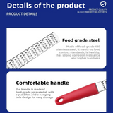 3-PCS Red Stainless Steel Lemon Zester and Cheese Grater 32cm Long Multi-functional Kitchen Grater for Citrus Ginger and Chocolate Australian Home Cooking - Top-Down View